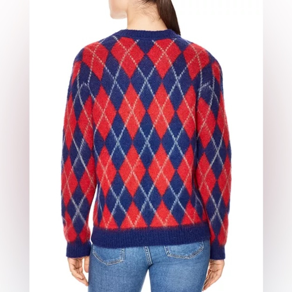 Sandro Jona Argyle Mohair-Blend Sweater Size 1 - Picture 2 of 10